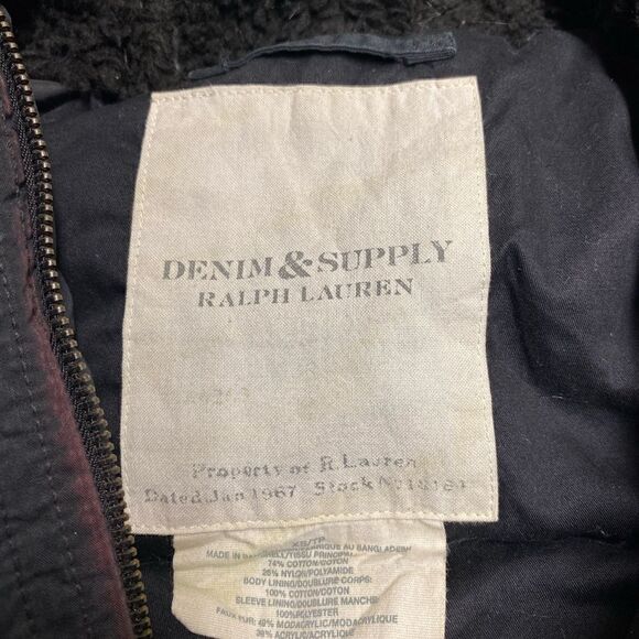 RALPH LAUREN D&S Women's Military Snorkel Down Jacket American Flag Black sz XS - Picture 6 of 13